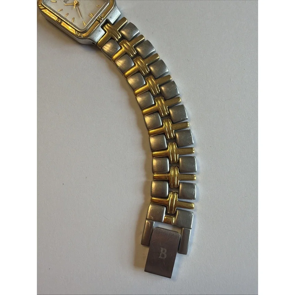 Bulova Women's Watch Quartz White Dial Two Tone Stainless Steel Tank 26mm - Picture 4 of 7
